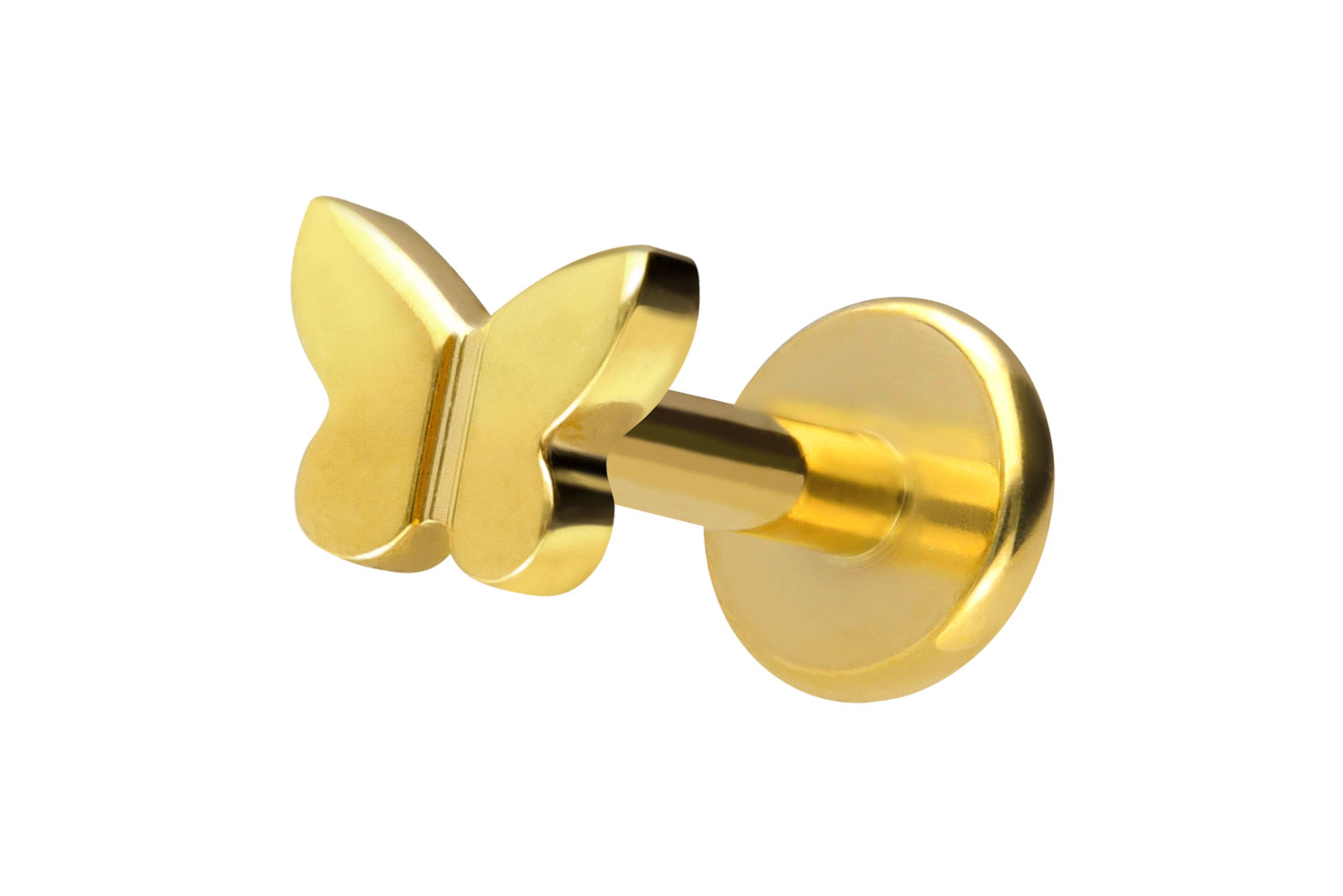 Titan Labret Piercing mit Innengewinde SCHMETTERLING